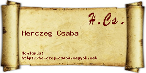 Herczeg Csaba névjegykártya